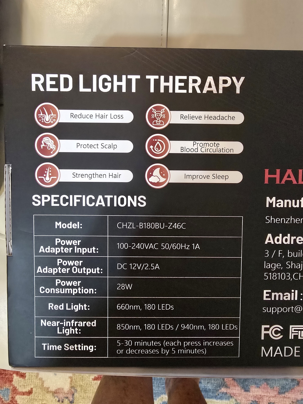 Red Light Therapy Panel HALO Cap For Hair GROWTH AND  HEAD ACHES. New In Box